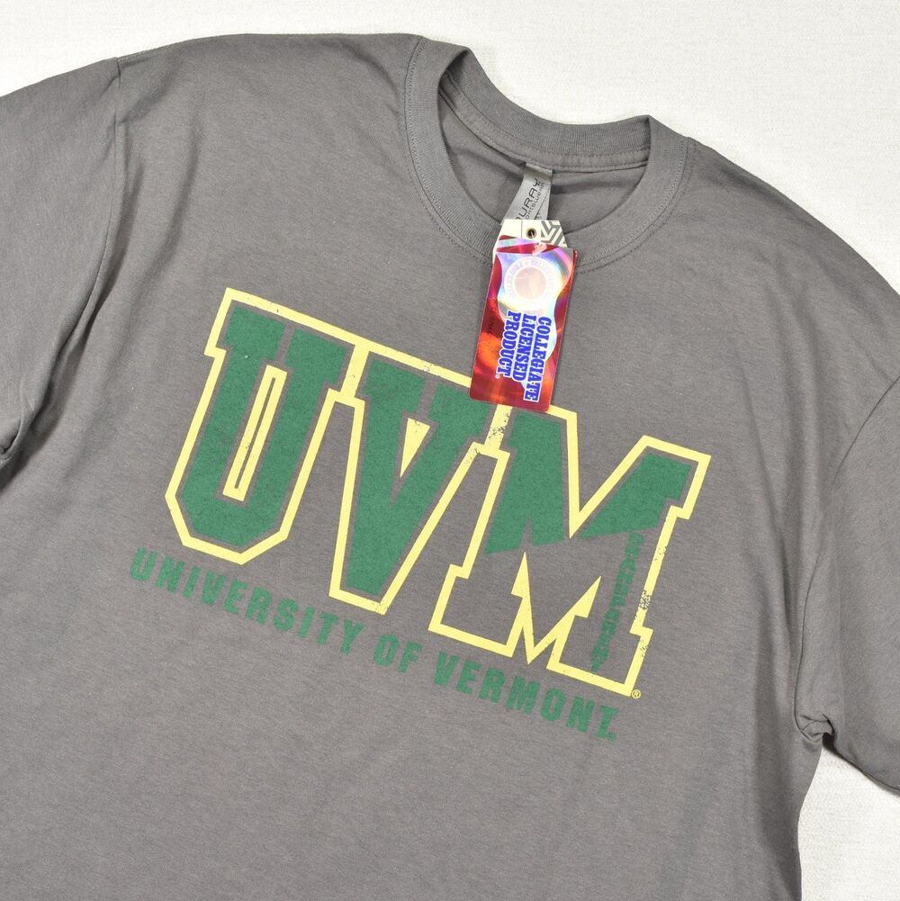 University Of Vermont UVM T Shirt NWT Gray Collegiate Graphic Large New